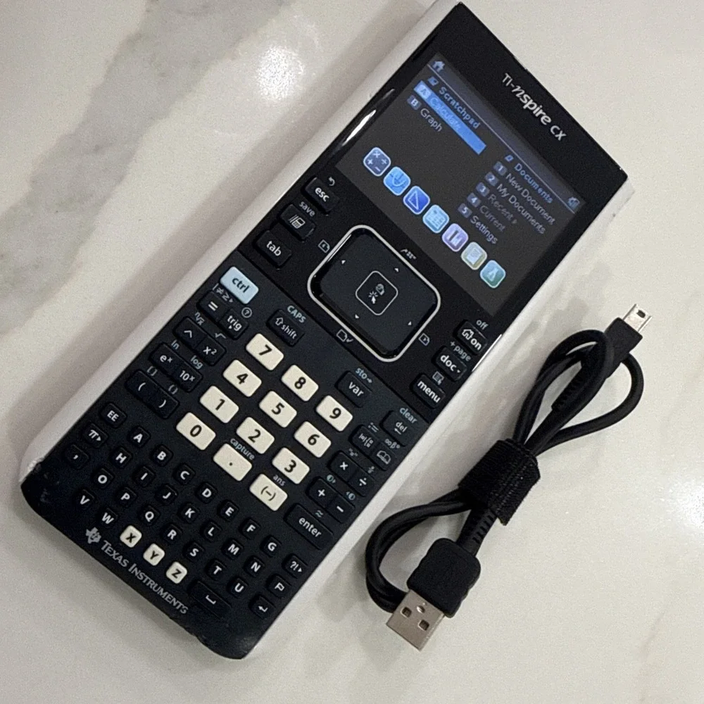 Texas Instruments TI-Nspire CX Graphing Calculator White No Cover w/ Charger